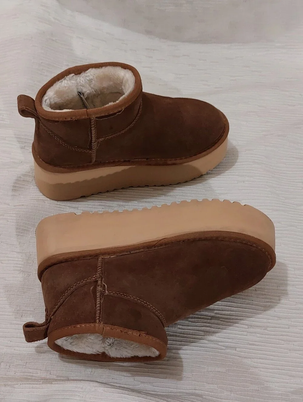Project Cloud Brown Suede Platform Booties Size 6